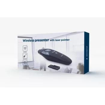 Presentatore wireless IR GEMBIRD WP-L-11, 4 pulsanti, ricevitore RF USB 2,4 GHz, nero, batteria AAA
