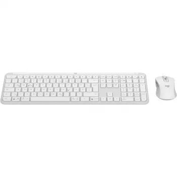 Tastiera e mouse Logitech MK950 Signature Slim con Office RF Wireless + Bluetooth QWERTZ tedesco grafite bianco