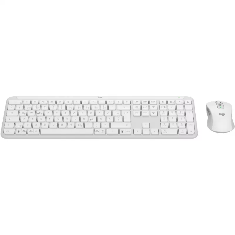Tastiera e mouse Logitech MK950 Signature Slim con Office RF Wireless + Bluetooth QWERTZ tedesco grafite bianco