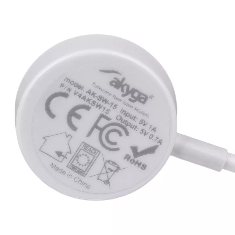 Akyga AK-SW-15 cavo di ricarica magnetico per Apple Watch, USB, 1 m, bianco (AK-SW-15)