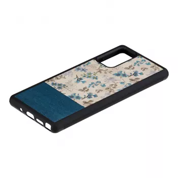 Custodia per cellulare Man and Wood Galaxy Note 20 — fiore blu su nero
