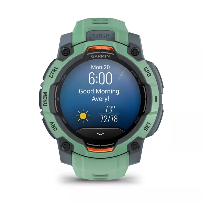 Garmin Instinct 3 AMOLED 3,05 cm (1,2) 45 mm digitale 390 x 390 pixel touchscreen verde GPS (satellitare)