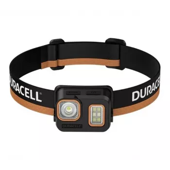 Torcia frontale Duracell DH500R nera, arancione