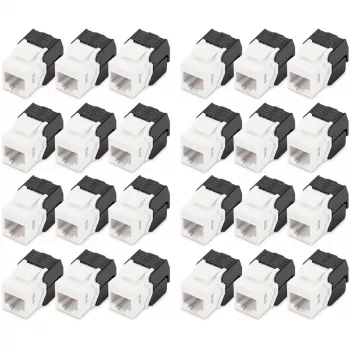 Jack Keystone Digitus CAT 6 non schermato 24 pezzi piatto nero bianco RJ-45