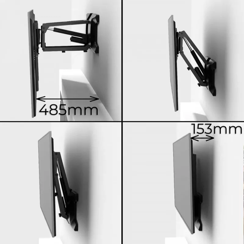Supporto a parete MACLEAN MC-891 per TV VESA 600x400, inclinabile, regolabile in altezza, carico max 35 kg