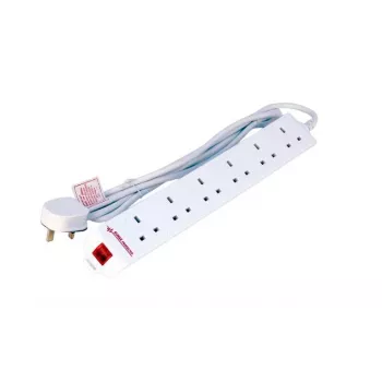 Microconnect MC-UKSURGESTRIP6-5M prolunga elettrica 6 uscite AC per interni bianco