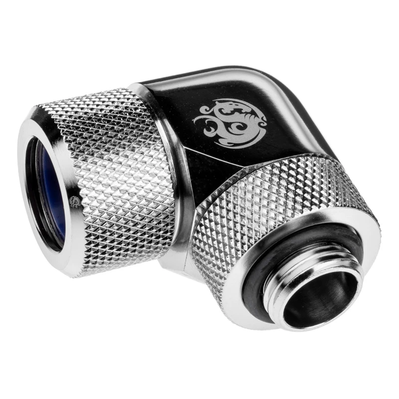 Tubo per raffreddamento a liquido PC BitsPower BP-E90RMLA14 — ottone, diametro 14 mm, argento