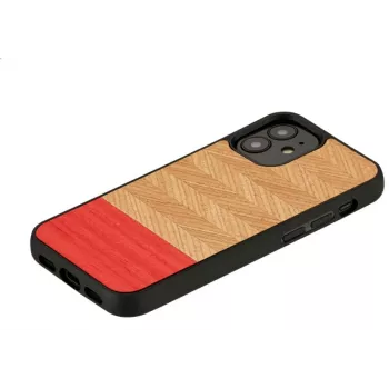 Custodia protettiva per cellulare Man and Wood per iPhone 12 mini – motivo spina di pesce azalea nero