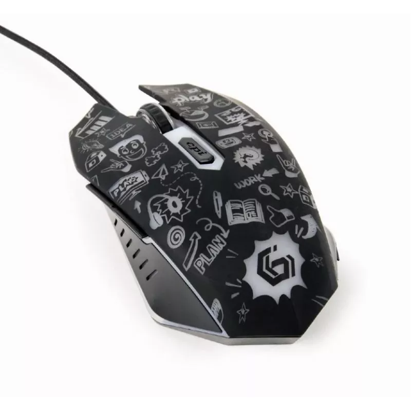 Mouse USB ottico nero/MUS-6B-GRAFIX-01 Gembird