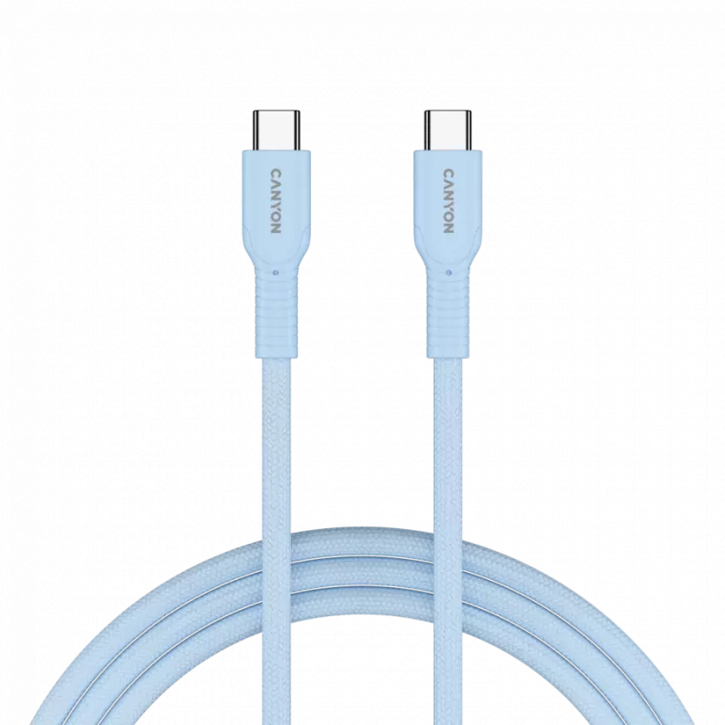 CANYON cavo OnWire 60CL C-C 60W COLOR intrecciato 1m azzurro
