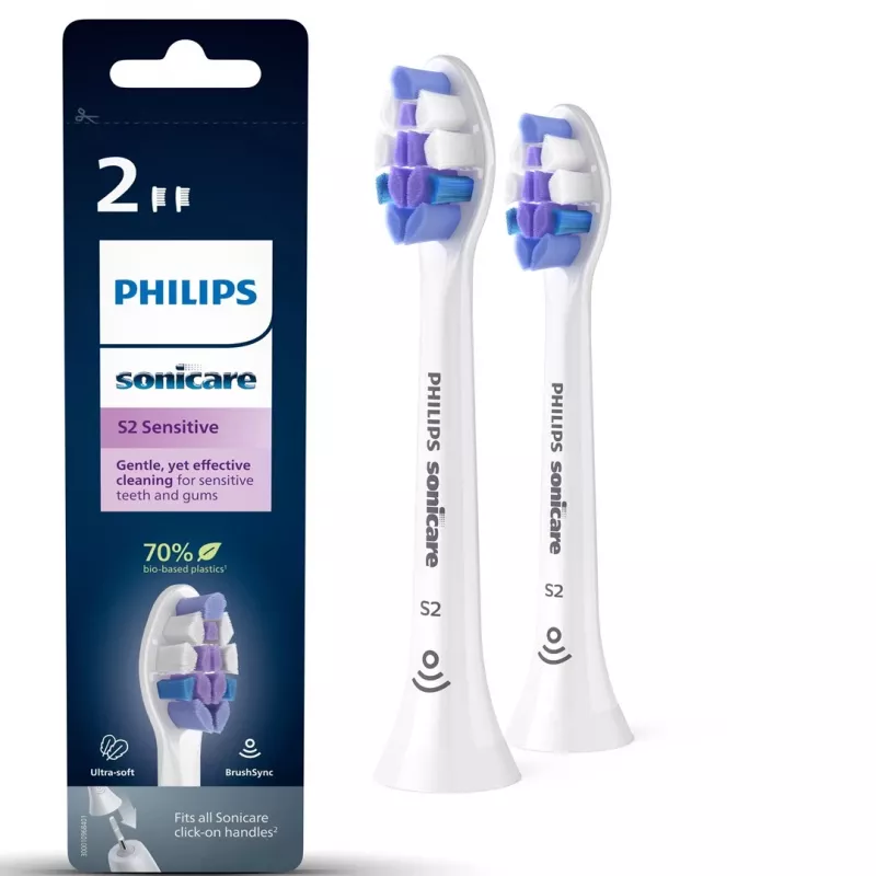 Testine spazzolino elettrico sostituibili ultrasoft Philips S2 Sensitive HX6052/10