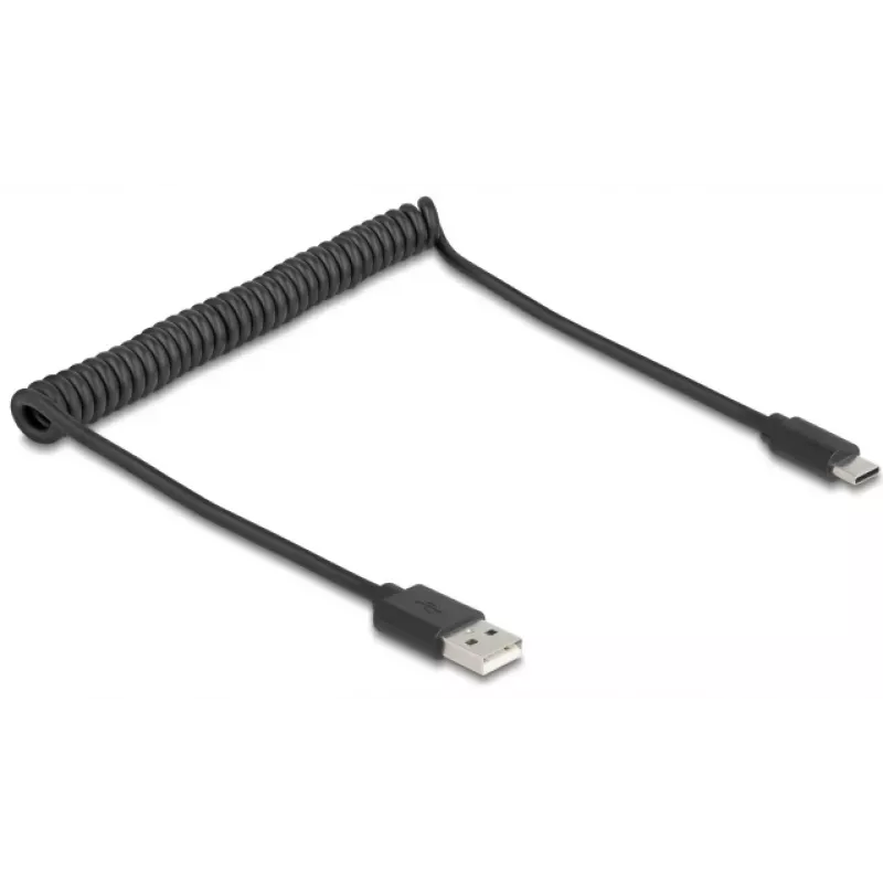 Cavo USB DeLOCK USB 2.0 0,75 m USB A USB C nero 90368