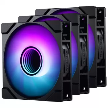 Ventola Phanteks M25 Gen2 120 mm PWM D-RGB confezione da 3 - nero