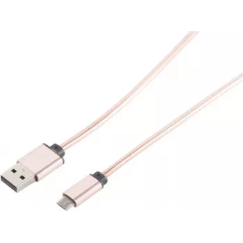 Cavo USB S/CONN 14-11002 1 m USB A a Micro-USB B oro rosa