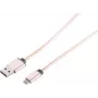 Cavo USB S/CONN 14-11002 1 m USB A a Micro-USB B oro rosa