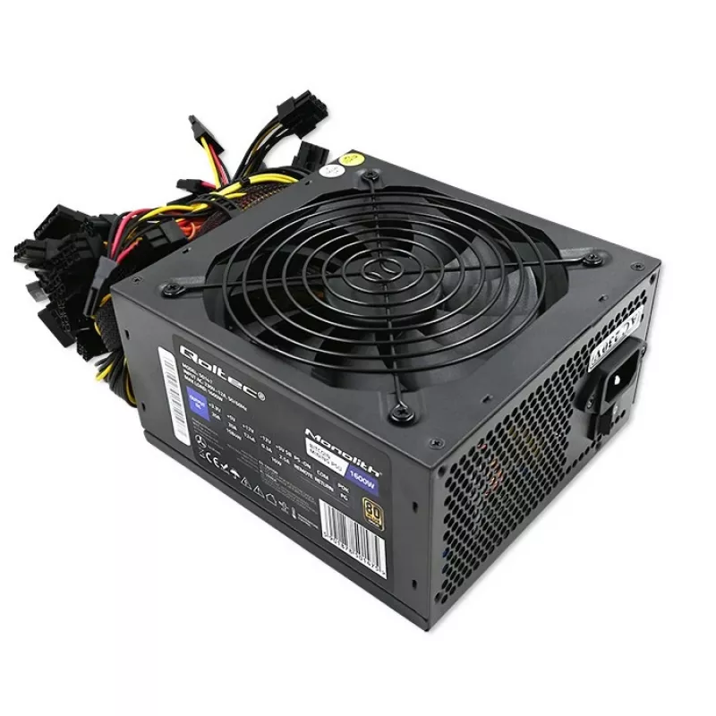 Alimentatore QOLTEC Gaming Miner 1600W Gold, 1600 W, ATX, efficienza Gold