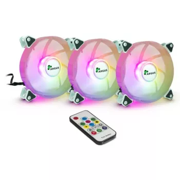 Set di ventole RGB INTER-TECH Argus RS-06 120 mm confezione da 3 bianco ARGB con controller