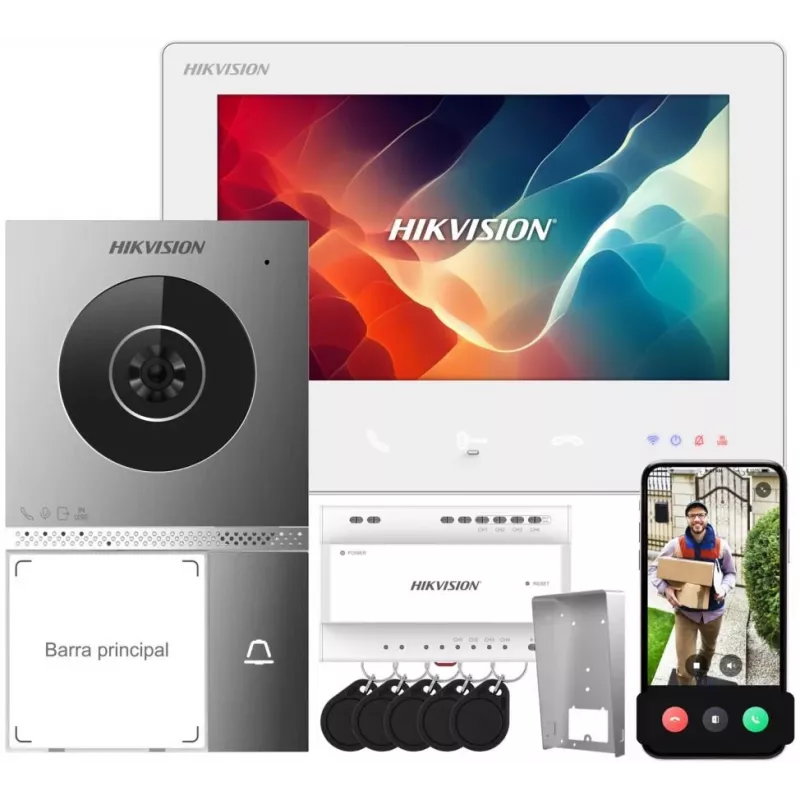 Videocitofono Hikvision DS-KIS705EY con display a colori 7 pollici a 2 fili