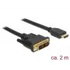 DeLOCK - Cavo video - Single Link - HDMI / DVI - DVI-D (M) a HDMI (M) - 2 m - Tripla schermatura - nero - Viti zigrinate