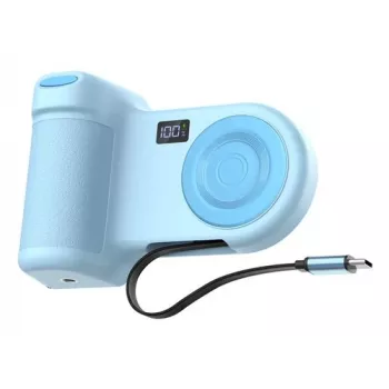 Supporto attivo per telefono Belkin Stage PowerGrip – batteria ricaricabile 9300 mAh, azzurro