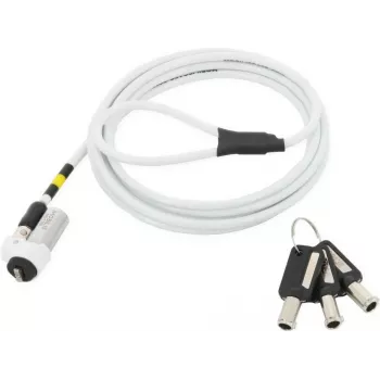 Lucchetto con cavo Mobilis 001328 bianco 1,8 m lucchetto a chiave