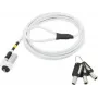 Lucchetto con cavo Mobilis 001328 bianco 1,8 m lucchetto a chiave