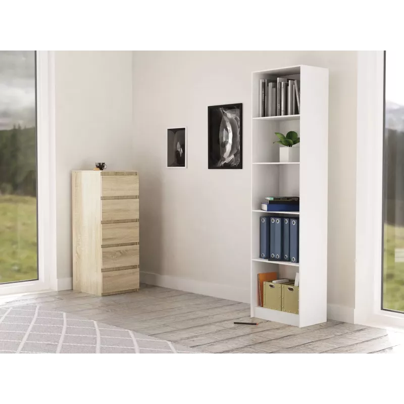 Libreria per ufficio Topeshop R50 BIEL 5 ripiani bianco