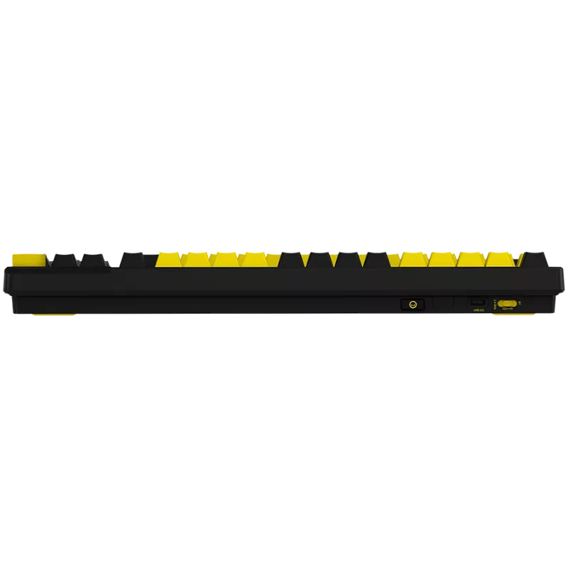 LORGAR KBP70TKLW, tastiera gaming meccanica TKL wireless Pro, nero/giallo, layout EN
