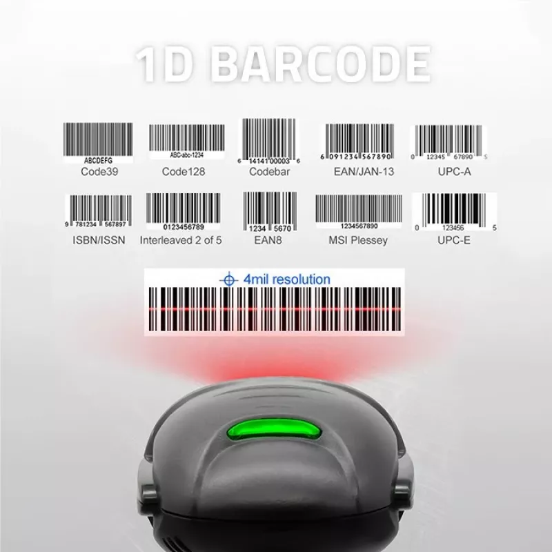Lettore di codici a barre laser 1D Qoltec | USB | nero
