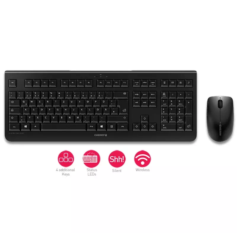 CHERRY DW 3000 Tastiera mouse inclusi universale RF Wireless QWERTZ tedesco grigio