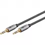 Plus Cavo di collegamento audio AUX 3,5 mm stereo (nero/argento, 2 metri)