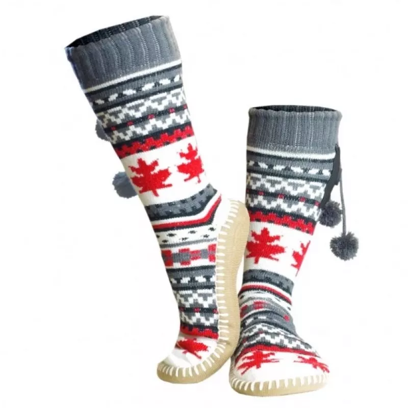 Glovii GOBM pantofole stivaletto donna grigio, rosso, bianco