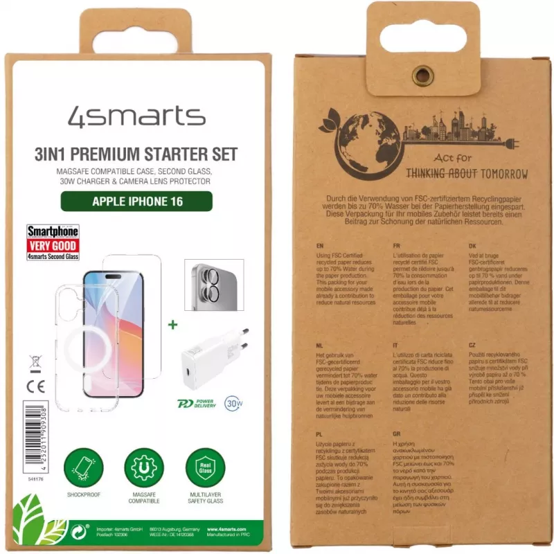 4smarts Kit di avvio premium 3in1 kit di avvio per cellulare trasparente bianco