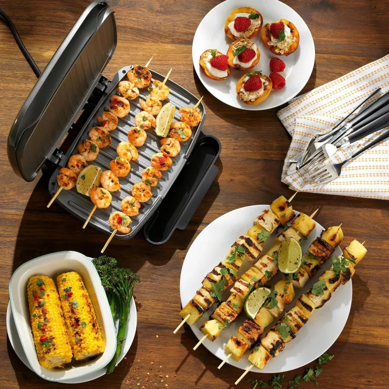 Grill elettrico compatto Petra PT4366GRYDEKFDIR con rivestimento antiaderente