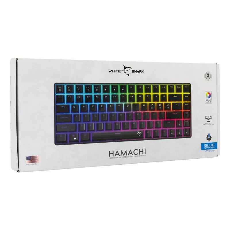 Tastiera meccanica White Shark GK-005121 con illuminazione RGB e switch blue