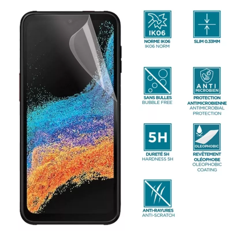 Pellicola protettiva trasparente per display Mobilis 036271 Samsung Galaxy Xcover 6 Pro antibatterica antigraffio antishock