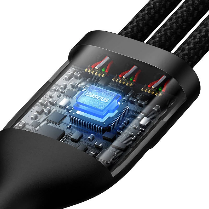 Cavo USB Baseus CASS030101 1,2 m USB-A/USB-C USB-C/Micro-USB-B/Lightning nero