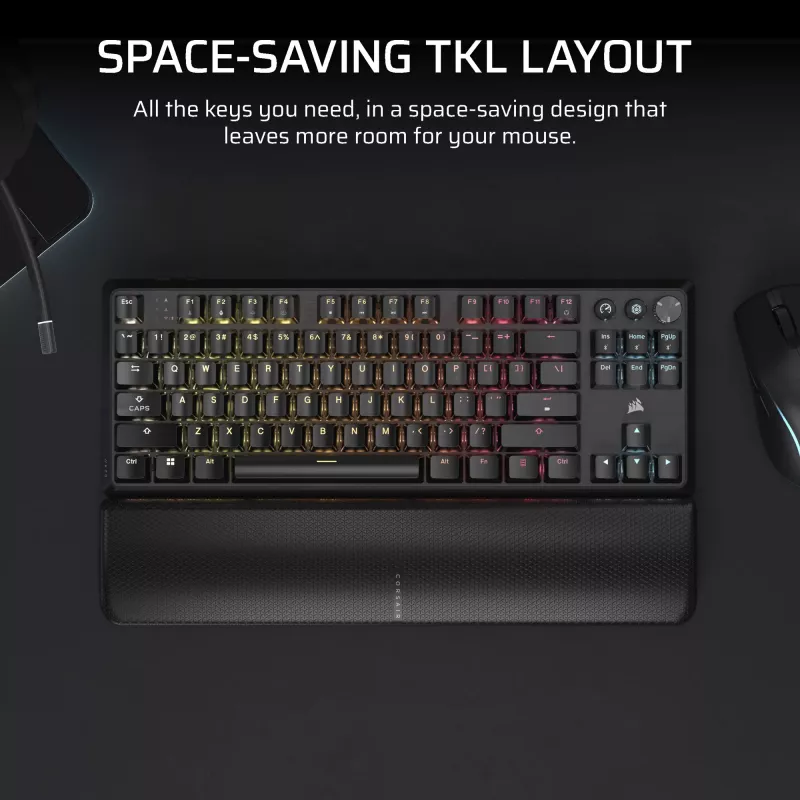 Corsair K70 CORE TKL tastiera Gaming USB + RF Wireless + Bluetooth QWERTZ tedesco nero