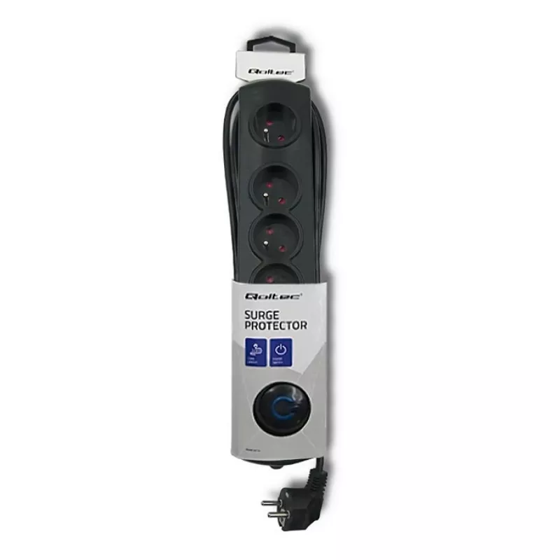 Protezione da sovratensione Qoltec 50269 nero 5 prese AC 230V