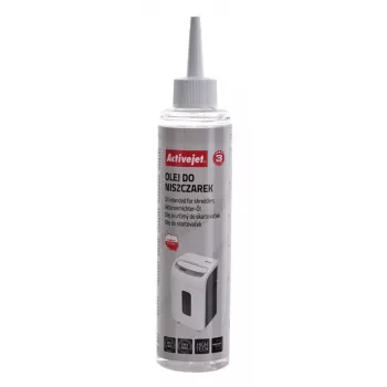 Olio per distruggidocumenti ActiveJet ASO-250, olio di manutenzione per distruggidocumenti da ufficio, flacone 250 ml con applicatore