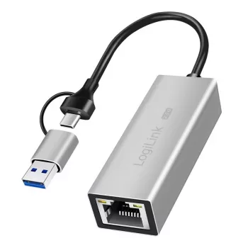 Adattatore USB-A/-C a Ethernet 2,5G, grigio