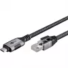 Goobay 70755 cavo USB-C a RJ45 Ethernet CAT 6 per connessione internet cablata stabile con router/modem/switch di rete/sostituisce adattatore USB a RJ45 / 1