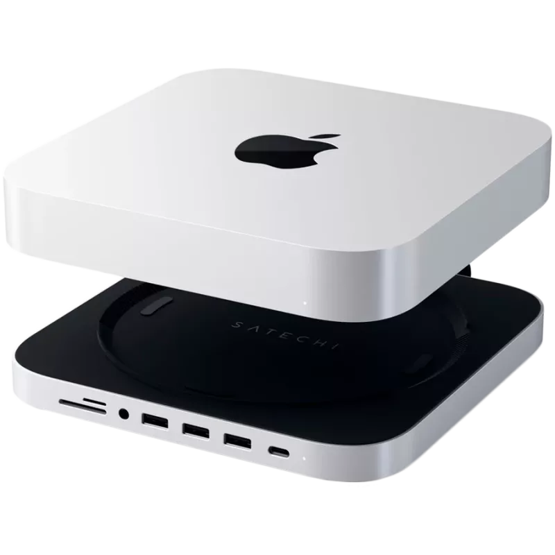 Satechi supporto e hub in alluminio USB Type-C per Apple Mac mini (argento)