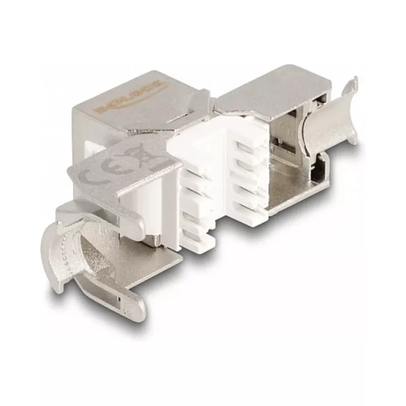 DeLOCK Modulo Keystone RJ45 femmina su LSA Cat.6A senza attrezzi con cappuccio parapolvere rosso