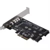 Silverstone SST-ECM27 scheda adattatore M.2/SATA, PCIe 4.0, 1x M-Key, 2x SATA 6G - Low Profile