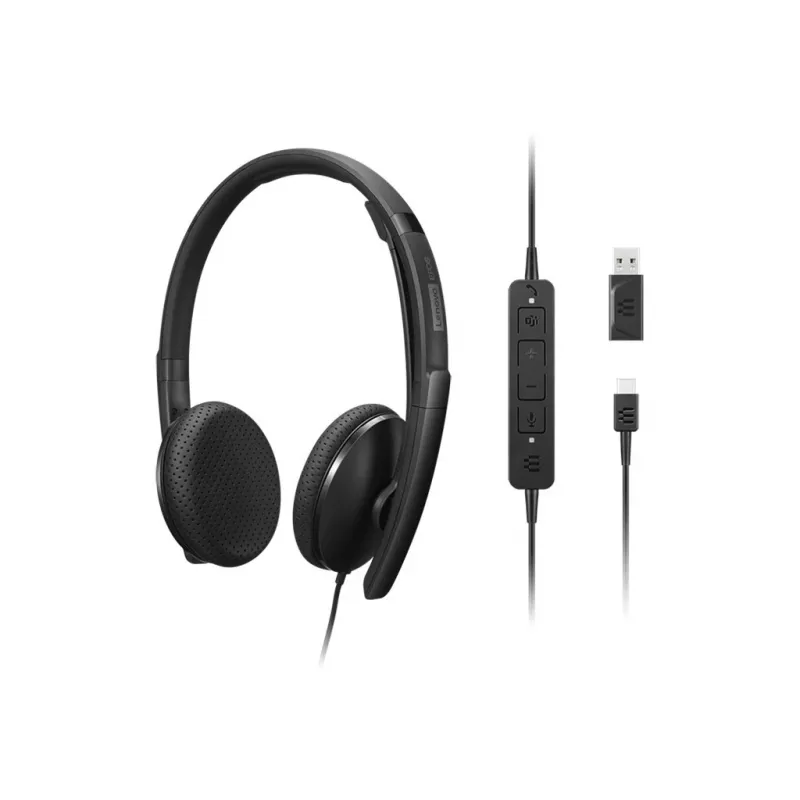 Cuffie/headset Lenovo 4XD1M45626 con filo, archetto, USB Type-C, nero