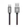 Cavo dati USB Tellur USB a Type-C 1 m denim, cavo intrecciato da 1 m per ricarica e trasferimento dati