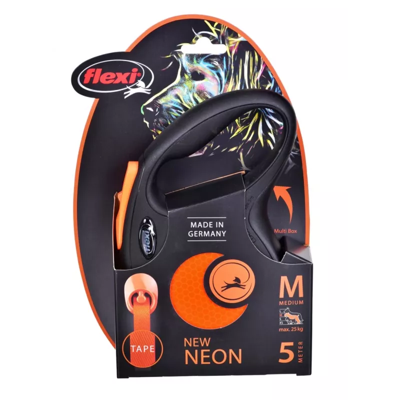 FLEXI new Neon M - guinzaglio automatico per cani - 5 m