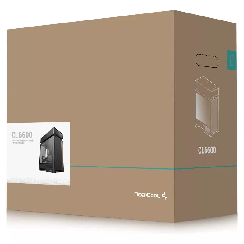 Case per PC desktop DeepCool CL6600 nero — supporta alimentatori ATX/PS2/SFX/SFX-L, ventola frontale 140 mm, superiore/posteriore 120/140 mm, unità 2,5/3,5 pollici