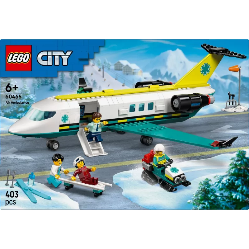 LEGO City Aereo di soccorso 60465 – piccolo set da costruzione aereo di soccorso, 403 pezzi, 4 minifigure, età 6+